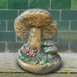 Concrete Mushroom Sculpture Garden Stone Figurine Patio Outdoor Decor Cement Yard Ornament Handmade Gift - thumbnail 1