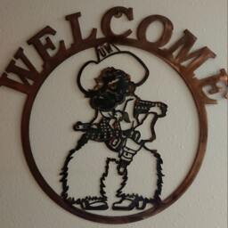 University Of Wyoming Cowboys Welcome Sign House Home Indoor Outdoor Decorations Wall Marker Metal Bucking Horse Pistol Pete Hanging Custom - thumbnail 2