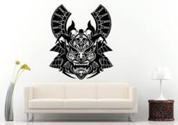 Samurai Ancient History Japanese Warrior Mask Helmet Wall Decal Vinyl Sticker Mural Room Decor L620