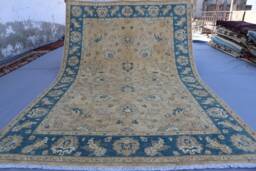 6x8 Taupe Beige Teal Afghan Sultani Rug - Hand Knotted Wool Natural Dyes Oriental For Living Room Bedroom Rug, Contemporary - thumbnail 1
