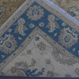 6x8 Taupe Beige Teal Afghan Sultani Rug - Hand Knotted Wool Natural Dyes Oriental For Living Room Bedroom Rug, Contemporary - thumbnail 4