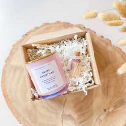 Happy Christmas Scented Candle Lid & Matches Include Luxurious Xmas Gift For Friend Colleague Boss Employee Corporate Gift Company - thumbnail 2