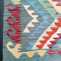 Kilim Runner, Handmade Artisan Afghan Turkish Aztec Reversible Natural Wool Runner Rug 191x76 cm - thumbnail 4