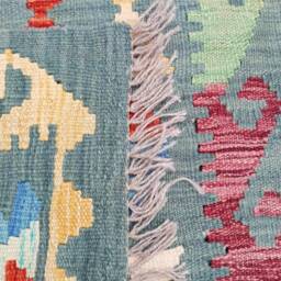 Kilim Runner, Handmade Artisan Afghan Turkish Aztec Reversible Natural Wool Runner Rug 191x76 cm - thumbnail 3