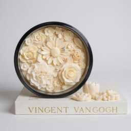 3D Floral Soy Candle Large Three Wick Scented Candle - thumbnail 1