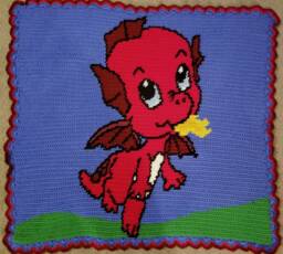 Baby Dragon Blanket Grid Pattern - thumbnail 1