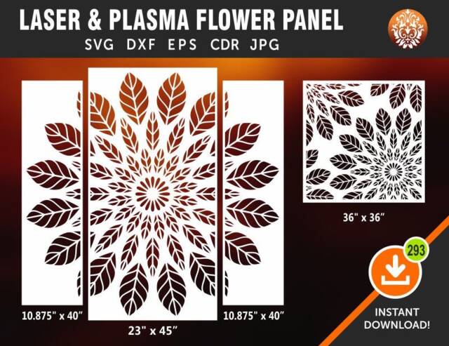 Mandala Panel, Partition Screen, Wall Decor, Hanging Laser, Cnc, Plasma Cricut Cutting File Cdr, Svg, Dxf, Eps Jpg - image 1