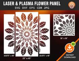 Mandala Panel, Partition Screen, Wall Decor, Hanging Laser, Cnc, Plasma Cricut Cutting File Cdr, Svg, Dxf, Eps Jpg - thumbnail 1