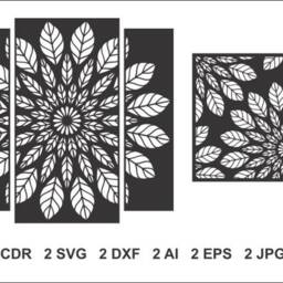 Mandala Panel, Partition Screen, Wall Decor, Hanging Laser, Cnc, Plasma Cricut Cutting File Cdr, Svg, Dxf, Eps Jpg - thumbnail 3