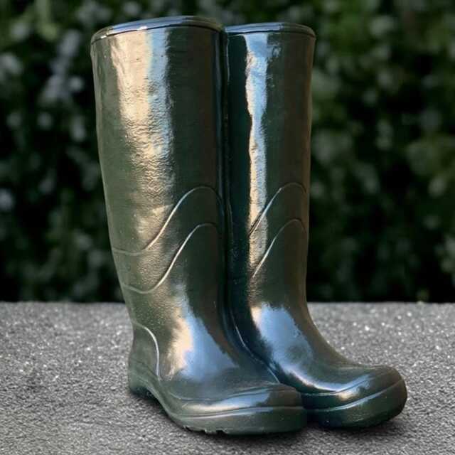 Concrete Green Boots Sculpture Outdoor Figurine Cement Decoration Handmade Art Front Door Statue Boots Lover Gift - image 1
