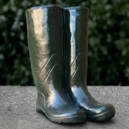 Concrete Green Boots Sculpture Outdoor Figurine Cement Decoration Handmade Art Front Door Statue Boots Lover Gift - thumbnail 1