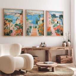 Set Of 3 Menorca Travel Posters, Spain Wall Art Prints, Balearic Islands Decor, Coastal Artwork, Spanish Print - thumbnail 2