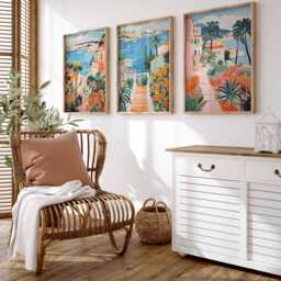 Set Of 3 Menorca Travel Posters, Spain Wall Art Prints, Balearic Islands Decor, Coastal Artwork, Spanish Print - thumbnail 3