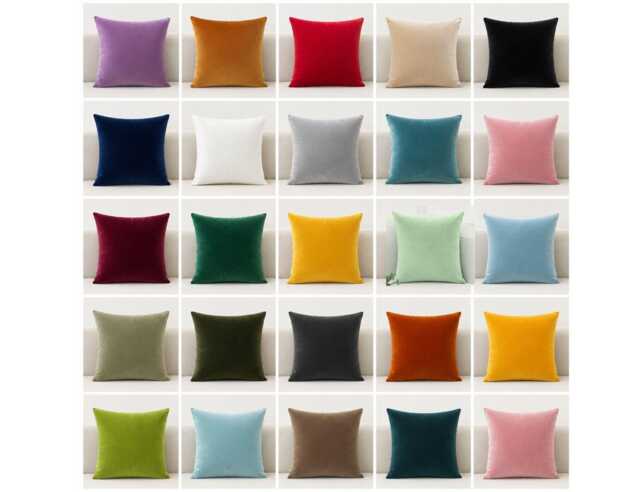 Handmade Velvet Plush Cushion Cover - 17 Colors - - 18x18 - image 1