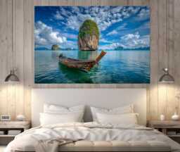 Fishing Boat in Thailand Tropical Island Canvas Print, Wall Art, Painting - thumbnail 1