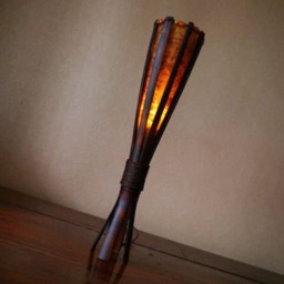 Handmade Bamboo Table Lamp Torchiere Paper Lantern, Rustic Modern Light, Home Gift Idea - thumbnail 2