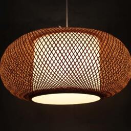Handmade Bamboo Pendant Light Natural Woven Ceiling Lamp - thumbnail 3