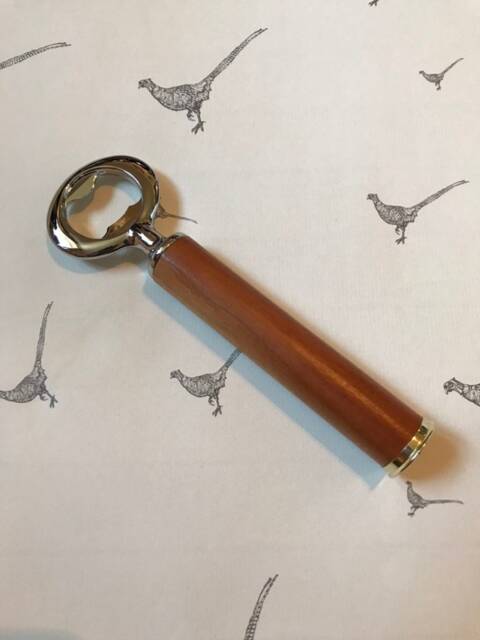 Holland & Shotgun Shell Solid Cherry Wood Bottle Opener - image 1