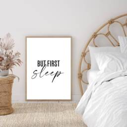 Bedroom Prints, But First Sleep, Wall Home Decor, Art, Minimalist Quotes, Typography Print - thumbnail 2
