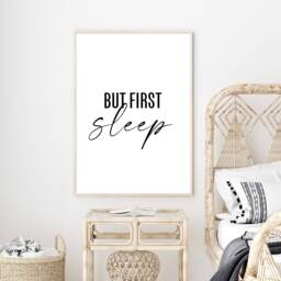 Bedroom Prints, But First Sleep, Wall Home Decor, Art, Minimalist Quotes, Typography Print - thumbnail 1