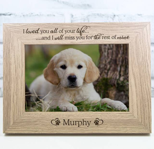 Personalised Dog Memorial Photo Frame Gift Keepsake Engraved Pet Loss - image 1