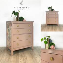 Pink Lebus Tropical Chest Of Drawers - Now Sold Contact To Order Something Similar - thumbnail 1