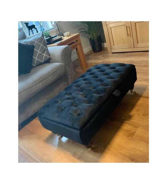 Chesterfield Plush Velvet Ottoman - Storage Box, Coffee Table, Footstool - image 1