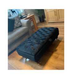 Chesterfield Plush Velvet Ottoman - Storage Box, Coffee Table, Footstool
