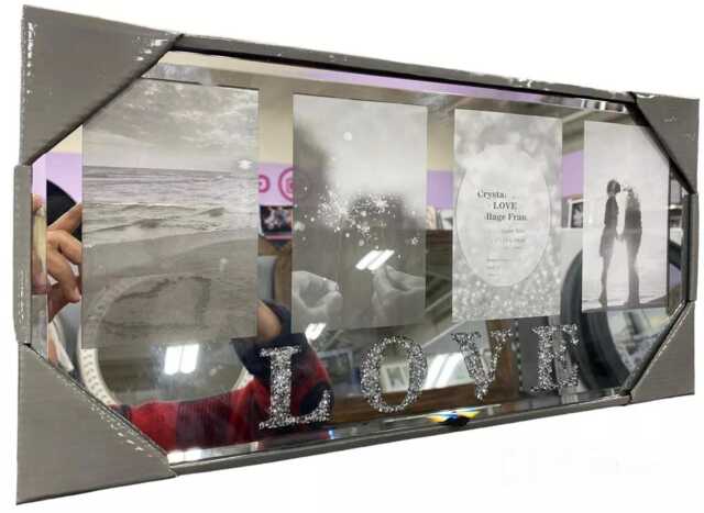Crystal Diamante Silver Mirror Love Collage 6 X 4 Photo Frame Best For Home Decor & Room