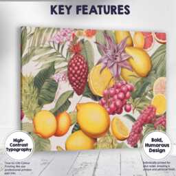 Vintage Tropical Citrus Fruit Botanical Collage Canvas Wall Art Print Decor Picture Ready To Hang - thumbnail 1