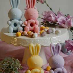 Handmade Bunny Candle - Pastel Easter Decor, Spring Gift - thumbnail 3