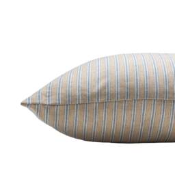Linen Look Ticking Xl Rectangular Cushion Cover in Denim Blue. Traditional Nautical Inspired Striped Dainty Design. 23X15 - thumbnail 2