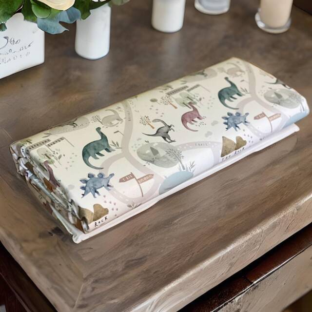 Dinosaur Baby Travel Changing Mat, Travel Change Mat, Dinosaur Changing Foldable Portable Baby Mat - image 1