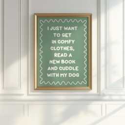 Books & Dogs Sage Green Typography Print - Reading Print, Dog Owner Love To Read Wall Art, Cute Book Corner Art - thumbnail 2