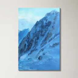 Swiss Alps Icy Mountain Glacier Painting 3 Panel Split Canvas Wall Art Winter Landscape Oil Home Decor Gift - thumbnail 4