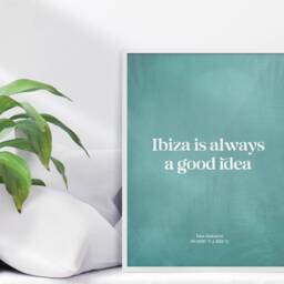 Ibiza Is Always A Good Idea Framed Print, Teal Blue Minimal Quote Wall Art - thumbnail 2