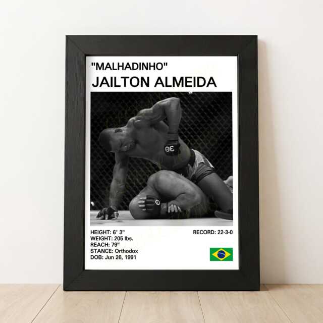 Jailton Almeida Mma Poster Brazilian Fighter Art Print - image 1
