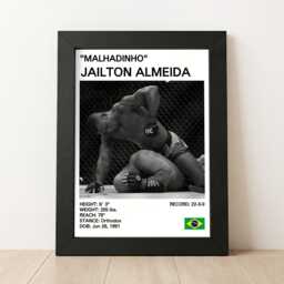 Jailton Almeida Mma Poster Brazilian Fighter Art Print - thumbnail 1