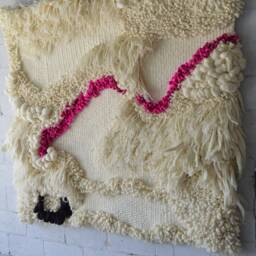 Large Macrame Woven Wall Hanging Contemporary Fiber Art Tapestry - thumbnail 2
