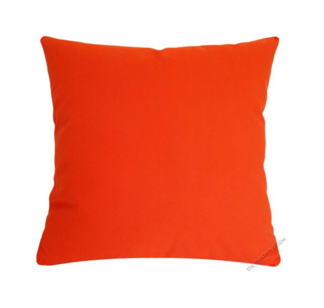 Orange Solid Decorative Throw Pillow Cover/Case Cushion Cotton 20x20 - image 1