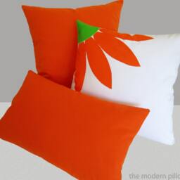 Orange Solid Decorative Throw Pillow Cover/Case Cushion Cotton 20x20 - thumbnail 4