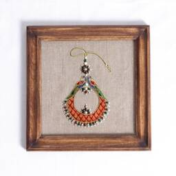 Royal Teeka Embroidery Wall Art - Indian Jewelry in Hoop Or Frame - thumbnail 2