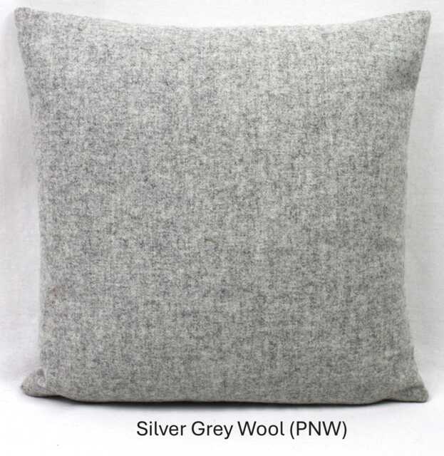 Silver Grey Pure New Wool Cushion Cover British Abraham Moon Pillow Square Rectangle Lumbar Marl Melton - image 1