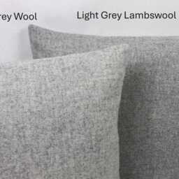 Silver Grey Pure New Wool Cushion Cover British Abraham Moon Pillow Square Rectangle Lumbar Marl Melton - thumbnail 3
