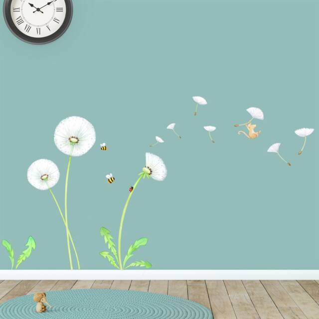 Dandelion Wall Decal - Peel & Stick Fabric Stickers For Nurseries Kids Rooms - image 1