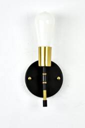 Modern Brass Torch Wall Sconce - Single Lamp Fixture Vanity Light Bathroom Kitchen Restaurant Small Black And