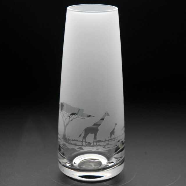 Giraffe Glass Bud Vase - Etched Engraved Glassware Home & Bar Decor - image 1