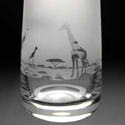 Giraffe Glass Bud Vase - Etched Engraved Glassware Home & Bar Decor - thumbnail 2
