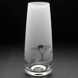 Giraffe Glass Bud Vase - Etched Engraved Glassware Home & Bar Decor - thumbnail 3