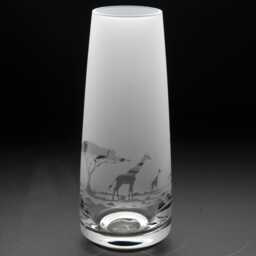 Giraffe Glass Bud Vase - Etched Engraved Glassware Home & Bar Decor - thumbnail 1